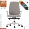 Elleci Office TARIFA poltrona semi direzionale base bianca schienale imbottito TESSUTO KING FLEX class 1 IM