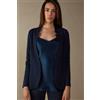 Intimissimi Giacca Manica Lunga In Interlock Di Cotone Blu