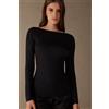 Intimissimi Maglia Manica Lunga In Modal Con Cashmere E Scollo A Barchetta Nero