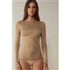 Intimissimi Maglia Manica Lunga In Modal Con Cashmere E Scollo A Barchetta Marrone
