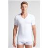 Intimissimi T-shirt Scollo A V In Cotone Superior Elasticizzato Bianco