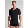 Intimissimi T-shirt Scollo A V In Cotone Superior Elasticizzato Nero