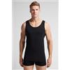 Intimissimi Canottiera Elasticizzata Smanicata In Cotone Superior Uomo Con Collo Tondo Nero
