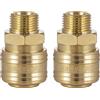 Poppstar Attacchi Rapidi per Aria Compressa DN 7,2 con Filettatura Esterna da 3/8 Pollici, Set da 2 Pezzi