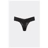 Tezenis Perizoma Sgambato In Pizzo Riciclato Donna Nero