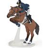 Papo - Statuetta Cavallo da Salto Ostacoli con Cavaliere Realistica - 3 Anni + - Collezione Cavalli e Pony - Gioco Creativo Equitazione - Idea Regalo Giocattolo Bambina Bambino
