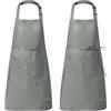 MOLENKY Grembiule Regolabile da 2 Pezzi con 2 Tasche, Waterproof Adulti Grembiule da Cucina, Adatto per Casa Lavoro Campeggio all'aperto, per Uomo e Donna