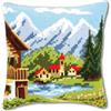 VERVACO Kit Cuscino Punto Croce Villaggio Alpino I Set Ricamo Principianti Cuscini Gobelin Decorativi ca. 40 x 40 cm Accessori per Lavoretti Creativi DIY Casa Decor Hobby Adulti Cross Stitch
