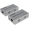 PremiumCord Extender HDMI 4K fino a 60m tramite cavo patch Cat5e/Cat6, cavo LAN, alloggiamento in metallo, compatibile con 4K 2160p UHD, Full HD 1080p 60Hz, 3D