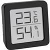 TFA Dostmann Termoigrometro digitale, 30.5051.01, per la climatizzazione degli ambienti, piccolo e maneggevole, nero
