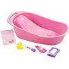 JC TOYS Baby Doll - Vasca da Bagno realistica per Mantenere Il Tempo di Gioco, Adatta a Bambole Fino a 40,6 cm, Include Vasca da Bagno e Accessori, età 2+, Rosa