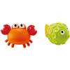 Hape Spruzzini del Fondo Oceanico - Hape Spruzzini Lago - Set Giocattoli da Bagno con Granchio e Pesciolino, Giochi d'Acqua Interattivi per Vasca e Piscina