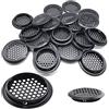 ZHANChen 20 griglie di ventilazione da 53 mm, in acciaio inox, rotonde, per camper, bagno, cucina, ecc. (nero)