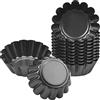 Fangehong 14pcs Stampi di Crostate Uova, Antiaderenti Forme per Crostatine, Riutilizzabile Stampo Crostata Cupcake, Stampi Mini Tortine in Acciaio al Carbonio per Budino,Teglia, Torte Biscotti (6.5 x 2.3cm)