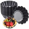 Fangehong 14pcs Stampi di Crostate Uova, Antiaderenti Forme per Crostatine, Riutilizzabile Stampo Crostata Cupcake, Stampi Mini Tortine in Acciaio al Carbonio per Budino,Teglia,Torte Biscotti (7.5 x 2.3cm)