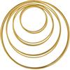 Rayher 25211616 Anelli in Metallo in 4 Taglie Assortite, 12 Pezzi, Spessore circa 3 mm, Cerchi Metallici per Hobbistica, Acchiappasogni, Decorazioni in Macramè e Ghirlande, Dorati