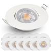 EMOS Faretti LED da Incasso per Cartongesso 4.9W / 430 Lumen | Faretti LED soffitto da incasso 3000K Luce Bianco caldo | Set di 12 pezzi Spot LED Orientabili a 50°, Rotondi e Ultra Piatti in bianco