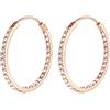 Elli - Orecchini da donna Glamour, oro orecchini a cerchio argento 925 placcato oro rosa con cristalli taglio brillante - 0303593015