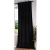 Gardinenbox Milano 20357 - Tenda oscurante in velluto con passanti, chiusura a cordoncino, accorciabile, colore nero, 1 pezzo, altezza x larghezza 280 x 135 cm, 20357