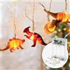 Cobus CozyHome Luci led a batteria dinosauro - 12 figure a LED & 3 metri a Batteria I Con timer I Lucine led decorative a Filo led interno Fairy lights Lucette a pile natale Luci letto montessori