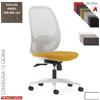 Elleci Office Sierra sedia Operativa syncro multi block schienale rete base BIANCA tessuto ANGEL Class 1 IM