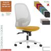 Elleci Office Sierra sedia Operativa syncro multi block schienale rete base BIANCA TESSUTO KING FLEX class 1 IM