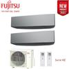 Fujitsu CLIMATIZZATORE CONDIZIONATORE FUJITSU DUAL SPLIT PARETE INVERTER SERIE KE SILVER 9000+9000 BTU con AOYG14KBTA2 9+9