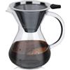 HERCHR 400ml Pour Coffee Maker,Drip Decanter,Cold Brew Coffee Maker,Caffettiera in Vetro,Pour Over Caffettiera con Filtro in Acciaio Inossidabile,Macchina per Caffè Americano Manuale