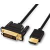 ANNNWZZD LinkinPerk, cavo HDMI a DVI, adattatore placcato oro ad alta velocità, bidirezionale, da HDMI HDTV a DVI, da maschio a maschio