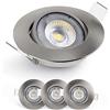 EMOS Faretti LED da Incasso per Cartongesso 5W / 450 Lumen | Faretti LED soffitto da incasso 3000K Luce Bianco caldo | Set di 3 pezzi Spot LED Orientabili a 50°, Rotondi e Ultra Piatti in argento