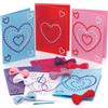 Baker Ross AX715 Kit Punto Croce Biglietti Cuore - Confezione da 6, Artigianato per Bambini Da Cucire, Infilare e Decorare, le Cartoline per San Valentino