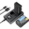 ENEGON LP-E6 sostitutiva (2 pezzi) e caricabatterie Dual USB intelligente per Canon LP-E6, LP-E6N e Canon EOS 5D Mark II/III/IV, 5DS, 5DS R, 6D, 7D, 7D Mark II, 60D, 60Da 70D 80D e tante altre
