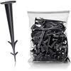 GardenMate 50x Picchetti per Fissaggio a Terra in Plastica Resistente Nera Stabilizzata Raggi UV Lunghezza 12 cm