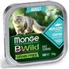 Monge BWild Grain Free Patè per Gatti Adulti da 100 gr Gusto Merluzzo con Ortaggi