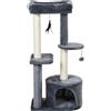 PawHut Albero Tiragraffi per Gatti con Cuccia e Colonna In Sisal con Giocattoli sospesi Stabili Altezza 147 cm|Aosom