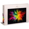 Ulmer Puzzleschmiede - Puzzle Colori vivaci - Polvere di vernice colorata che esplode come motivo di un moderno puzzle