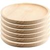 Space Home - Piatti per Polpo in Legno - Set di 6 per Servire Pizza, Carne, Formaggio - Piatto per Formaggi - Diametro 24 cm
