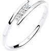 DIAMORE Elli DIAMONDS Anello Donne Classico Elegante con Diamante (0,06 ct.) in Argento Sterling 925