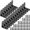 MengH-SHOP Staffe Angolari 90 Gradi Supporti Angolo Retto Staffe in Acciaio Squadrette Angolar a Forma di L con viti per Mensola di Legno Tavolo Sedia 40 * 40 mm 20 Pezzi Nero