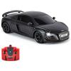 CMJ RC Cars AUDI R8 GT, auto telecomandata con licenza ufficiale con luci di lavoro, auto radiocomandata per ragazzi e ragazze Giocattoli scala 1:24, 2,4 Ghz Gareggia con più di 10 auto insieme (nero)