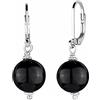 Elli Orecchini da donna in argento 925, Sfaccettatura, Onice