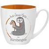 GRUSS & CO 45487 - Tazza anti-stress per ufficio, 45 cl, idea regalo, in porcellana New Bone Cina, 9,5 cm, colore: arancione