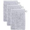 Möve Superwuschel - Set da 3 guanti da bagno, 15 x 20 cm, 100% cotone, colore argento