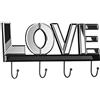 Premier Housewares Parete Quattro Gancio Mount Effetto Specchio Love, d'Argento