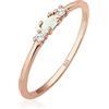 Elli Anello Vintage con Cristalli Zirconia e Opale in Argento Sterling 925 da Donna