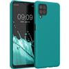 kwmobile Custodia Compatibile con Samsung Galaxy A12 Cover - Back Case per Smartphone in Silicone TPU - Protezione Gommata - petrolio matt