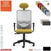 Elleci Office Oxy poltrona direzionale appoggiatesta schienale rete syncro multiblock base nylon ecopelle GAZEBO class 1 IM