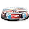 Philips DW4S4B10F/10 DVD+RW 4.7 GB, 4 X, 120 minuti, Confezione da 10 Pezzi