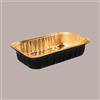CONTITAL Contenitore Alluminio Oro Nero 2 Porzioni Eclipse per Microonde 232x144H47mm AS221112 50 pezzi
