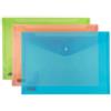 GielleService MKtape Confezione da 3 Buste Porta Documenti con Chiusura Plastica Formato A4 Colori Assortiti